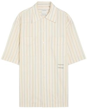 Calvin Klein Nathaniel Striped Woven Shirt - White