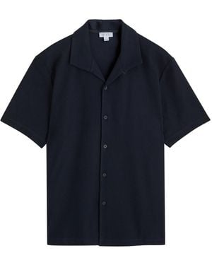 Sunspel Cotton-Knit Shirt - Blue