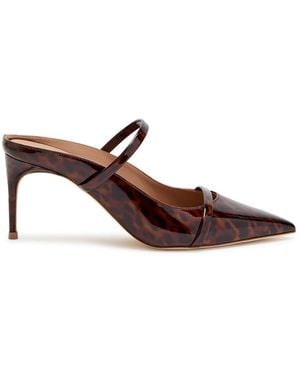 Malone Souliers Aurora 70-Print Patent Leather Mules - Brown