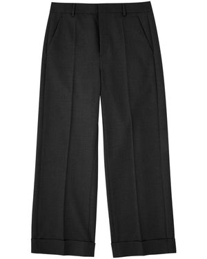 Valentino Garavani Straight-Leg Wool Trousers - Grey