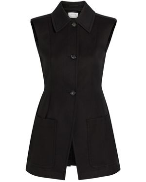 Sportmax Sleeveless Cotton-Blend Blazer - Black