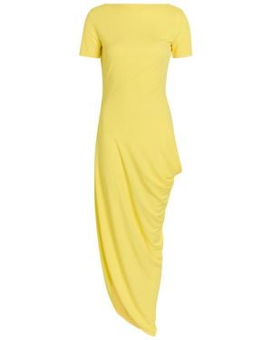 Jacquemus La Robe Sole Asymmetric Draped Crepe-Jersey Maxi Dress - Yellow
