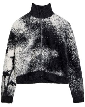High Summon Up Brushed-Knit Cardigan - Black