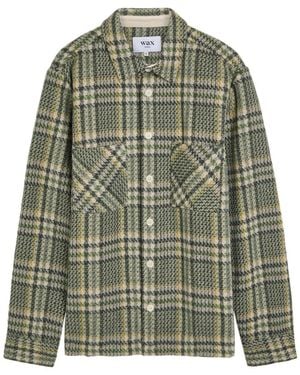 Wax London Whiting Checked Wool-Blend Overshirt - Green