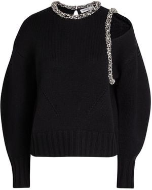 Jonathan Simkhai Monroe Crystal-Embellished Wool-Blend Sweater - Black