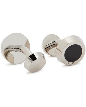 BOSS Simony Enameled Cufflinks - Metallic