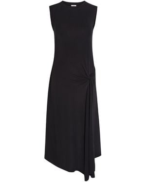 JOSEPH Cheikh Asymmetric Crepe-Jersey Midi Dress - Black