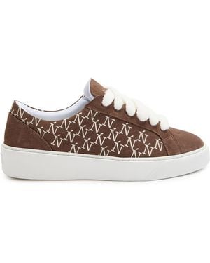 NUMERIS Signer Logo-Embroidered Suede Sneakers - Brown
