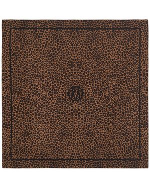 lescarf Leopard-Print Silk Scarf - Brown