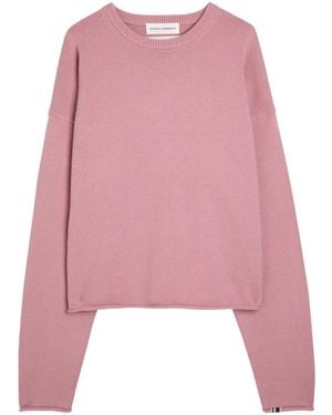 Extreme Cashmere N°426 Comfy Roll-Trimmed Cashmere-Blend Jumper - Pink