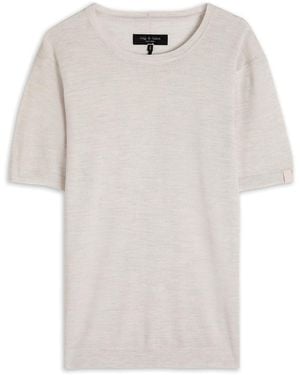 Rag & Bone Aulton Fine-Knit T-Shirt - White