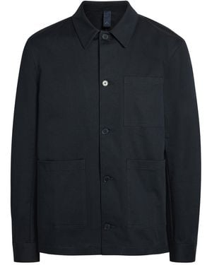 L'Estrange Coach Patch Pocket Stretch-Cotton Overshirt - Black
