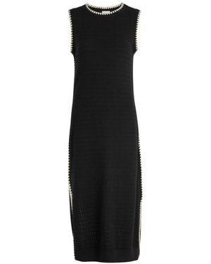 Varley Dwight Tank Open-Knit Midi Dress - Black