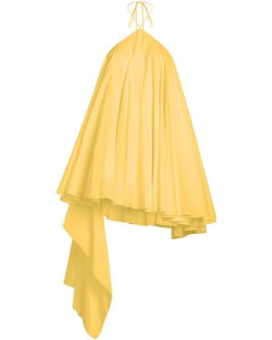 Jacquemus La Triangle Courte Asymmetric Cotton-Blend Mini Dress - Yellow