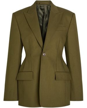 Wardrobe NYC Drill Contour Cotton-Twill Blazer - Green