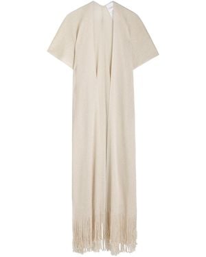 Max Mara Zerella Metallic Fringed Robe - Natural