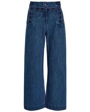 Bode Sailor Wide-Leg Pants - Blue