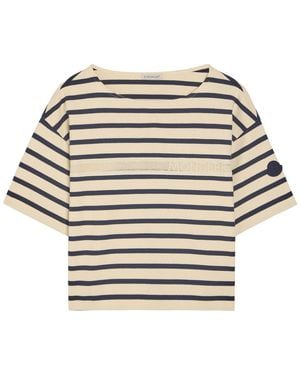 Moncler Striped Cotton T-Shirt - Natural