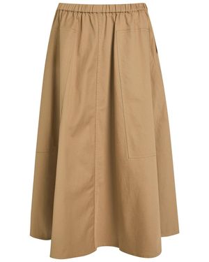 Vince Stretch-Cotton Poplin Midi Skirt - Natural