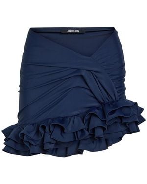 Jacquemus La Mini Jupe Playa Ruffled Mini Skirt - Blue