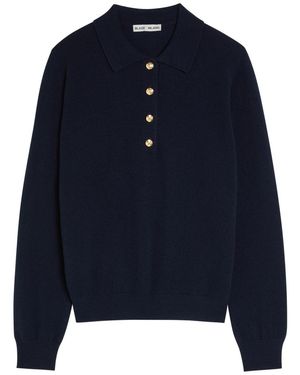 Blazé Milano Highland Wool And Cashmere-Blend Polo Top - Blue