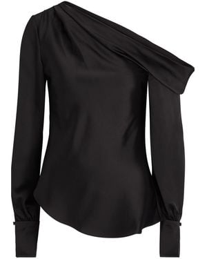 Jonathan Simkhai Alice Draped Satin Top - Black