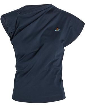 Vivienne Westwood Hebo Asymmetric Cotton T-Shirt in Black | Lyst
