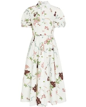 Erdem Floral-Print Cotton Midi Dress - White