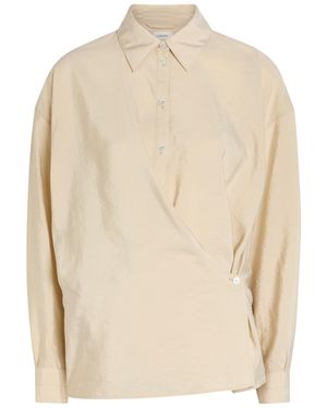 Lemaire Twisted Brushed Silk-Blend Wrap Shirt - Natural