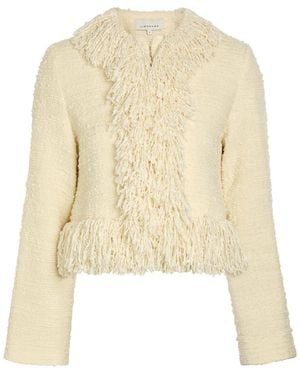 LIBEROWE Merchant Fringed Cropped Bouclé Jacket - Natural