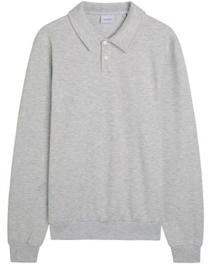 Les Deux Ben Melange Cotton-Blend Polo Jumper - Grey