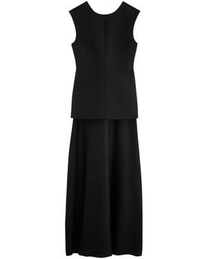 Rohe Layered Woven And Silk-Satin Maxi Dress - Black