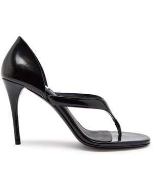 Alaïa Infradito 90 Leather Sandals - Black