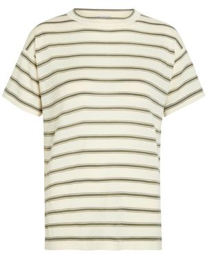 Brunello Cucinelli Striped Wool And Cashmere-Blend Top - Natural