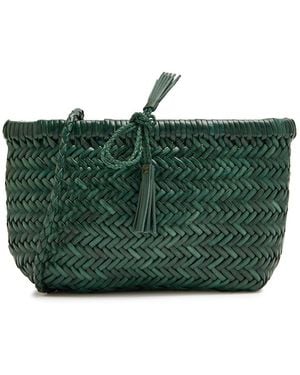 Dragon Diffusion Minsu Woven Leather Cross-Body Bag - Green