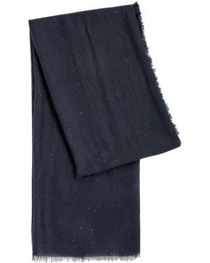 AMA Pure Starlight Sequin-Embellished Cashmere Scarf - Blue