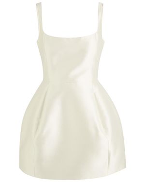 De La Vali Lola Satin-Twill Mini Dress - White