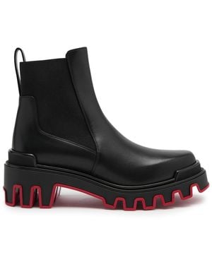 Christian Louboutin Marchacroche Dune Leather Ankle Boots - Black