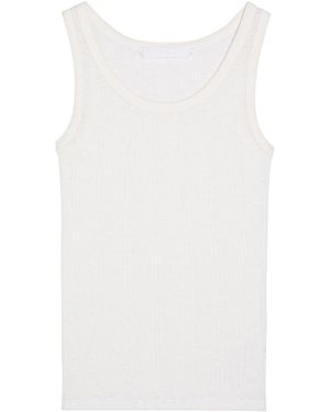 Mother The Runner Up Ribbed Cotton Tank - White