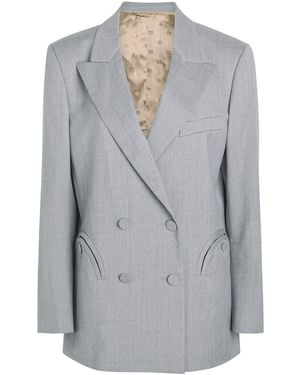 Blazé Milano Everynight Double-Breasted Wool Blazer - Grey
