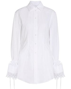 Erdem Lace-Trimmed Cotton-Poplin Shirt - White
