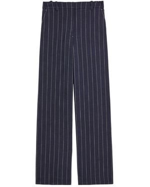 Jonathan Simkhai Tavar Pinstripe Straight-Leg Canvas Trousers - Blue