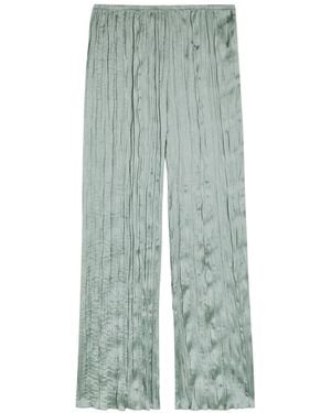 STAUD Nami Plissé Trousers - Blue