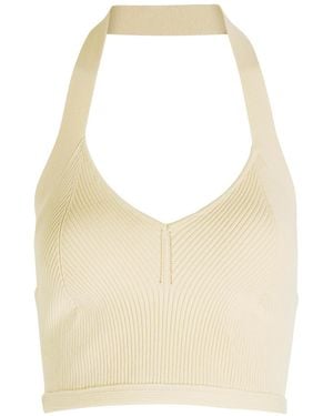 Wardrobe NYC Ribbed Knit Crop Top - Natural