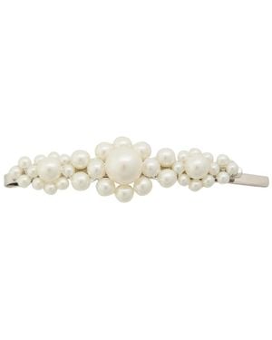 Simone Rocha Large Flower Faux-Embellished Hair Clip - White