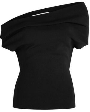 ARMARIUM Debra Asymmetric Stretch-Knit Top - Black