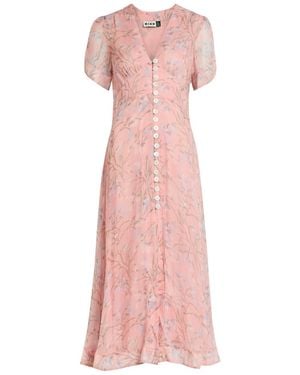 RIXO London Novara Floral-Print Chiffon Midi Dress - Pink