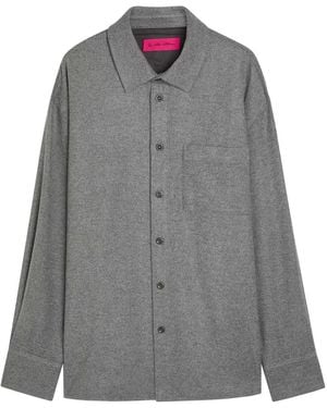 The Elder Statesman Wool-Blend Overshirt - Gray