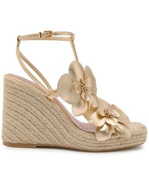 Zimmermann Orchid 110 Metallic Leather Espadrille Sandals - Natural