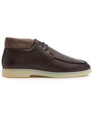 Aurélien Desert Grained Leather Boots - Brown